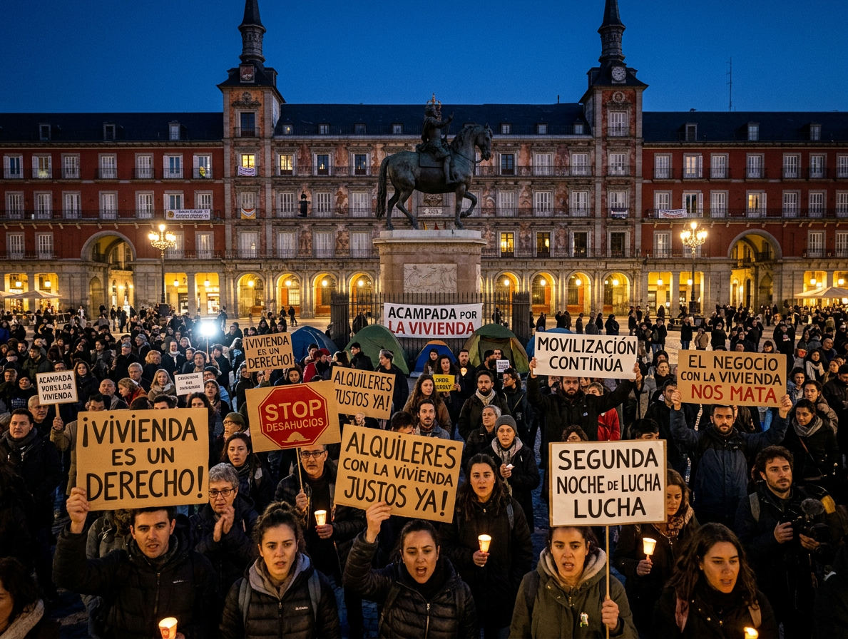 Espagne : Deuxième nuit de mobilisation contre la crise du logement