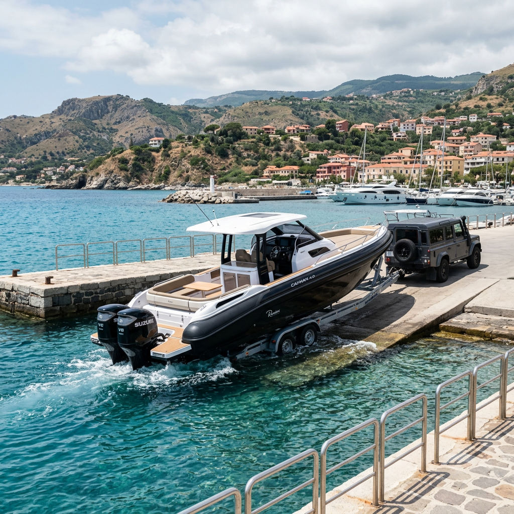 Ranieri Cayman 41.0 Hard-Top : mise à l'eau à Soverato en Calabre